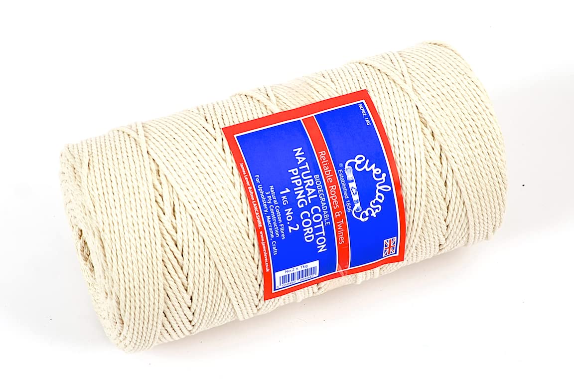 Everlasto No.2 (2.5Mm) Natural Cotton Piping Cord Spool - 0.5Kg 1Kg (0.5Kg Spool)