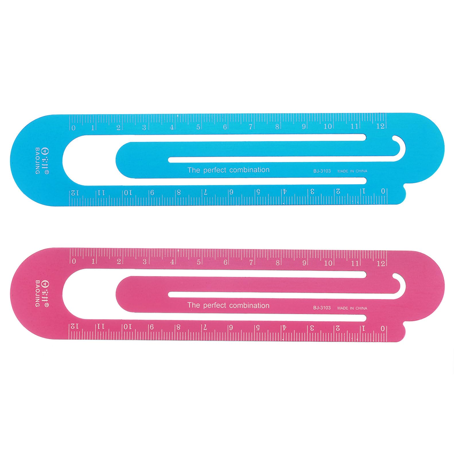HARFINGTON Straight Ruler 12cm Metric Bookmark Clip Ruler Metal Aluminum Alloy Scale on Both Sides Measuring Scale Tool for Measure Study Reading
