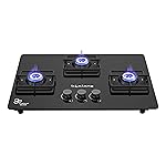 Lifelong 3 Gas Burner Top – 3 Burners Hob Top Gas Stove with Automatic Ignition – Toughened Glass top Gas Stoves for Home & Kitchen – Automatic Gas Stove for Modern/Modular Kitchen (LLHT923)Open,Black
