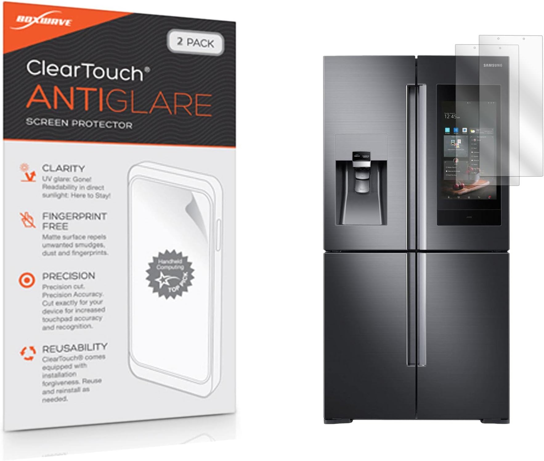 BoxWave Screen Protector Compatible with Samsung Family Hub Refrigerator with AKG Speaker - ClearTouch Anti-Glare (2-Pack), Anti-Fingerprint Matte Film Skin