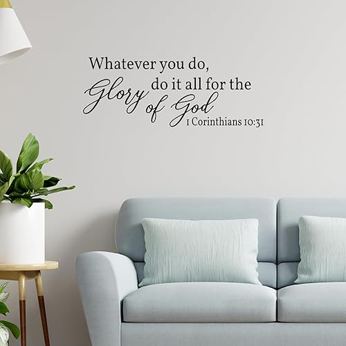 Miniatura 4 de Vancetyno Whatever You Do, Do It All for The Glory of God - 1 Corintios 1031 - Vinilo decorativo para pared, frases cristianas, decoración del hogar