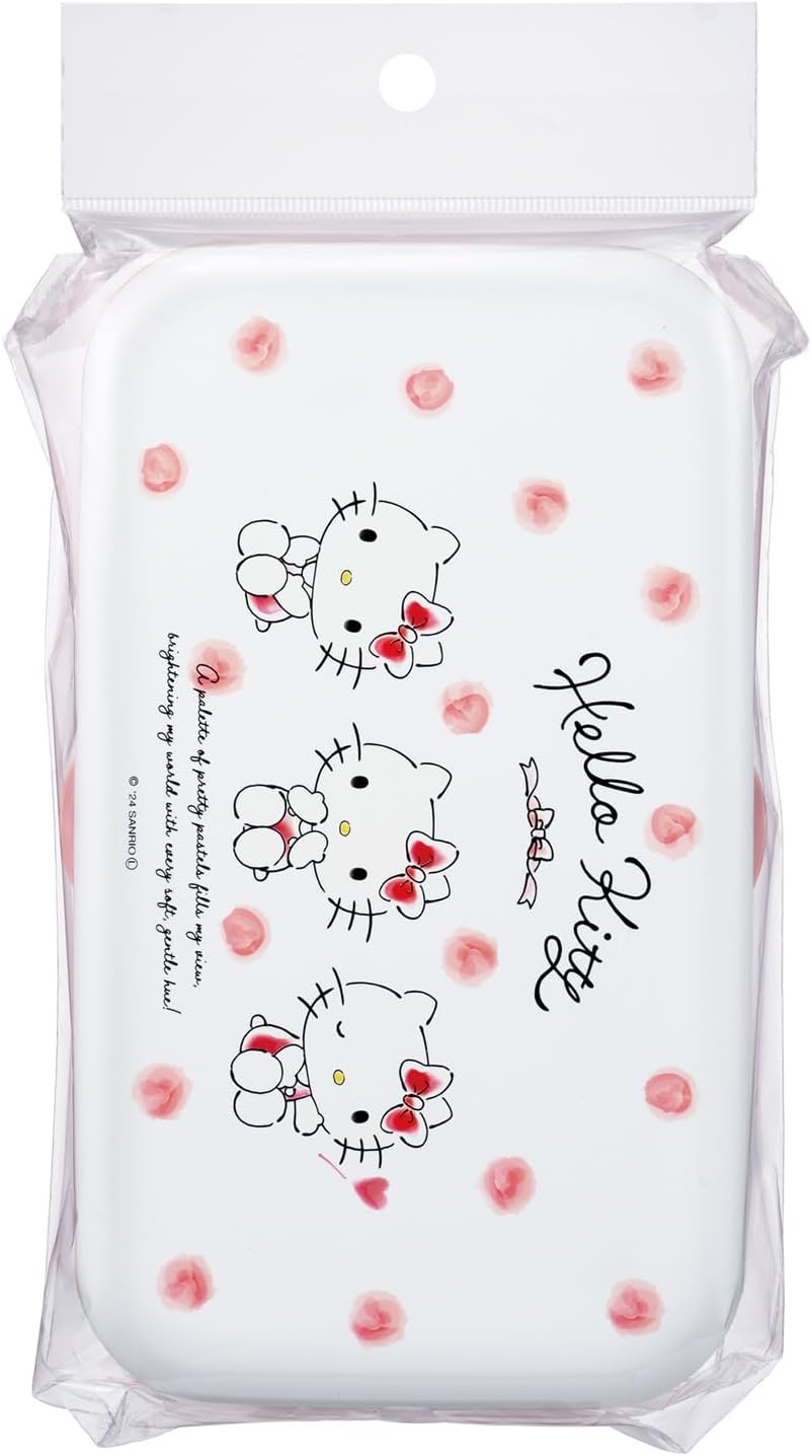 Skater PLB10SF-A Sanrio Hello Kitty Watercolor Cosmetics Lunch Box with Cutlery, 33.8 fl oz (1000 ml), Lunch Box, Lunch Belt, Made in Japan