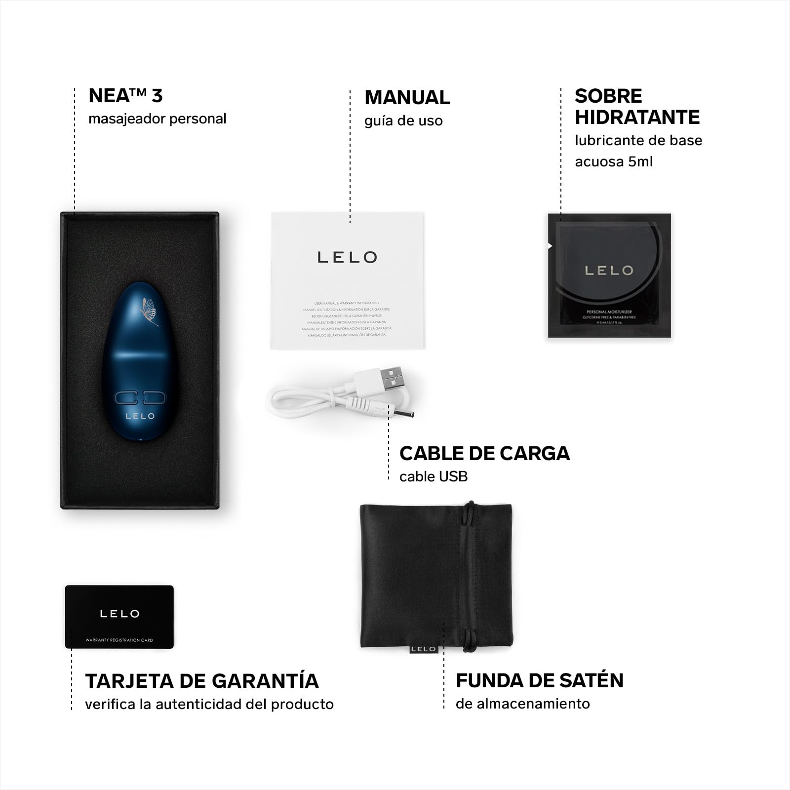 LELO NEA 3 Estimulador de Clítoris Femenino Pequeño Vibrador Mujer Consolador Sexual para Mujeres con 10 Modos de Placer y Varias Intensidades, Alien Blue