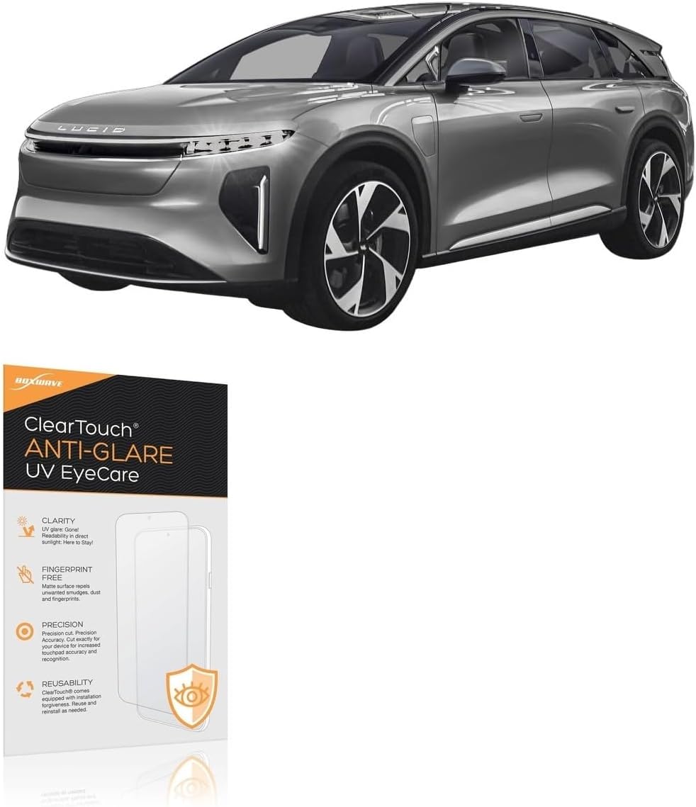 BoxWave Screen Protector Compatible with Lucid Motors 2026 Gravity Display (12.6 in) - ClearTouch Anti-Glare Anti-UV EyeCare (2-Pack), Filters Out Harmful Blue Light Reduce Fatigue