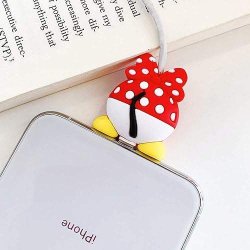 Miniatura 3 de ZOSTLAND Paquete de 3 protectores de animales rojos y rosados, cargador USB, protector de línea de auriculares, compatible con todos los iPhone 15,