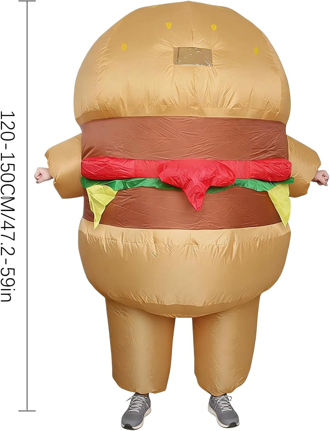 Inflatable Costume, Hamburger Lightweight Cosplay Accessories, Full Body Blow Up Fast Food Suits, for Women Men Party Easter Masquerades Stage Carnivals Events Holiday