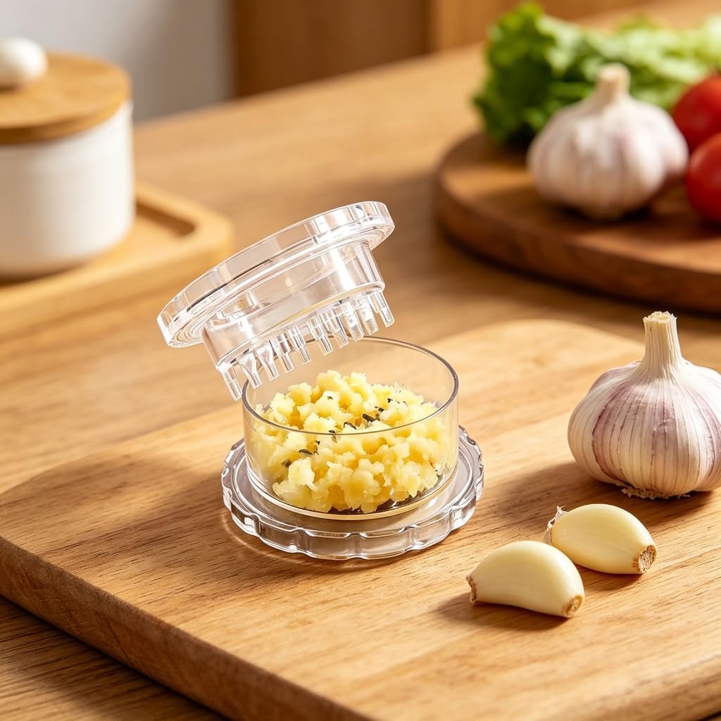 Portable Clear Manual Garlic Twist Mincer Multifunctional Crusher Kitchen Tool