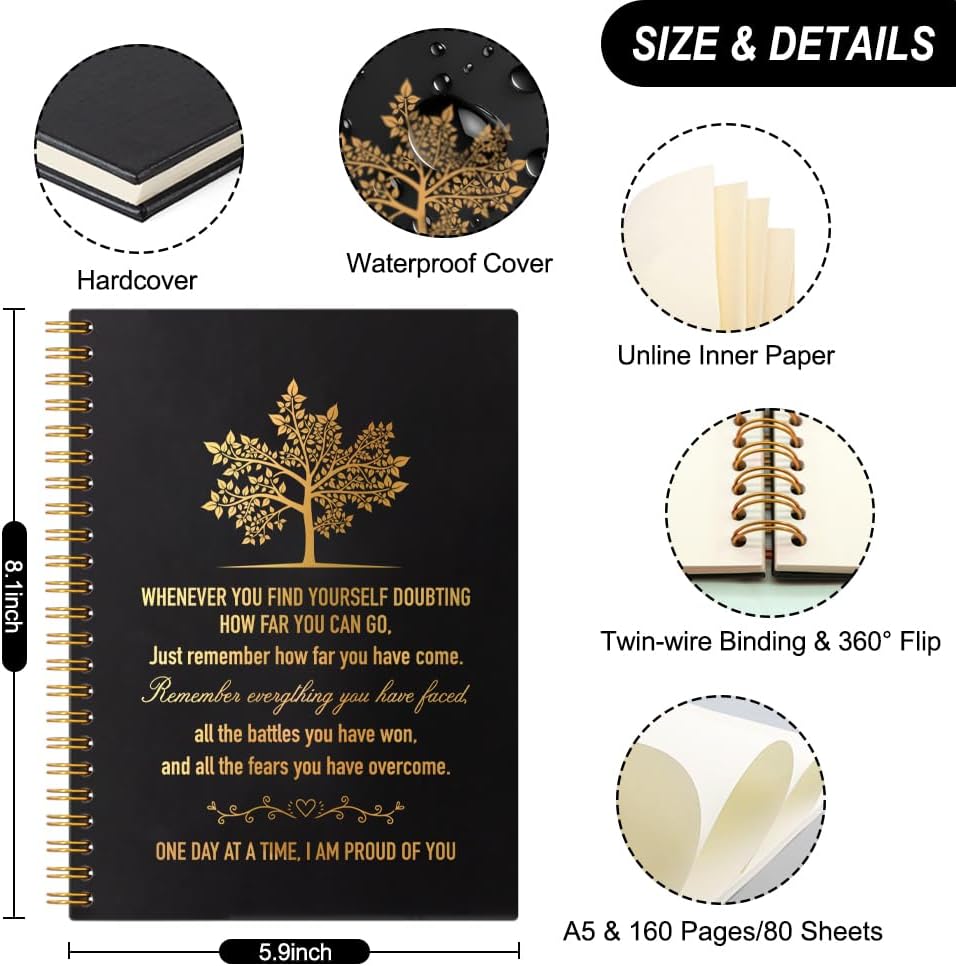 Whenever You Find Yourself Doubing How Far You Can Go 160 Pages Hardcover Blank Spiral Notebook, Funny Encouragement Gifts, Religious Faith Inspirational Gifts for Teammate Daughter Student - Image 2