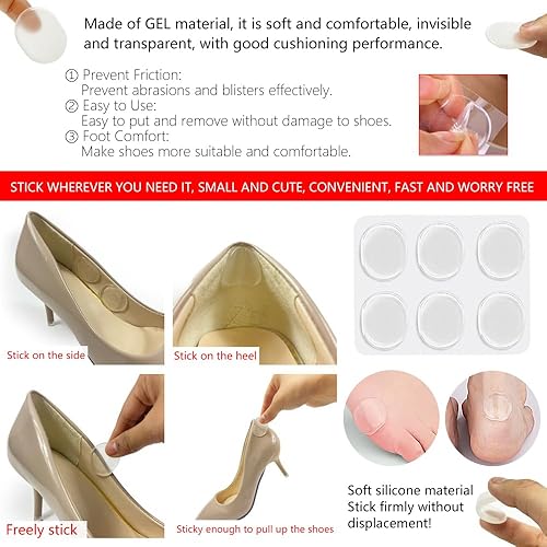 Miniatura 4 de 16 almohadillas suaves para el talón, plantillas de almohadillas de silicona para zapatos, antideslizantes, autoadhesivas, soporte de arco,