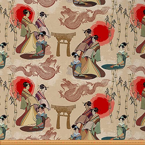 Tissu d'ameublement traditionnel japonais geisha textile haut de gamme Ukiyoe 2 m