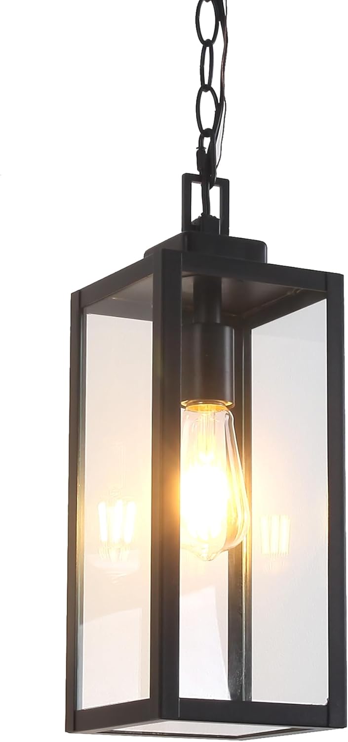 Large Outdoor Pendant Light Fixture Waterproof 15 inch Outdoor Hanging Porch Light Anti-Rust Exterior Hanging Outdoor Lantern for Porch Yard Front Door Garage Balcony Patio Garden