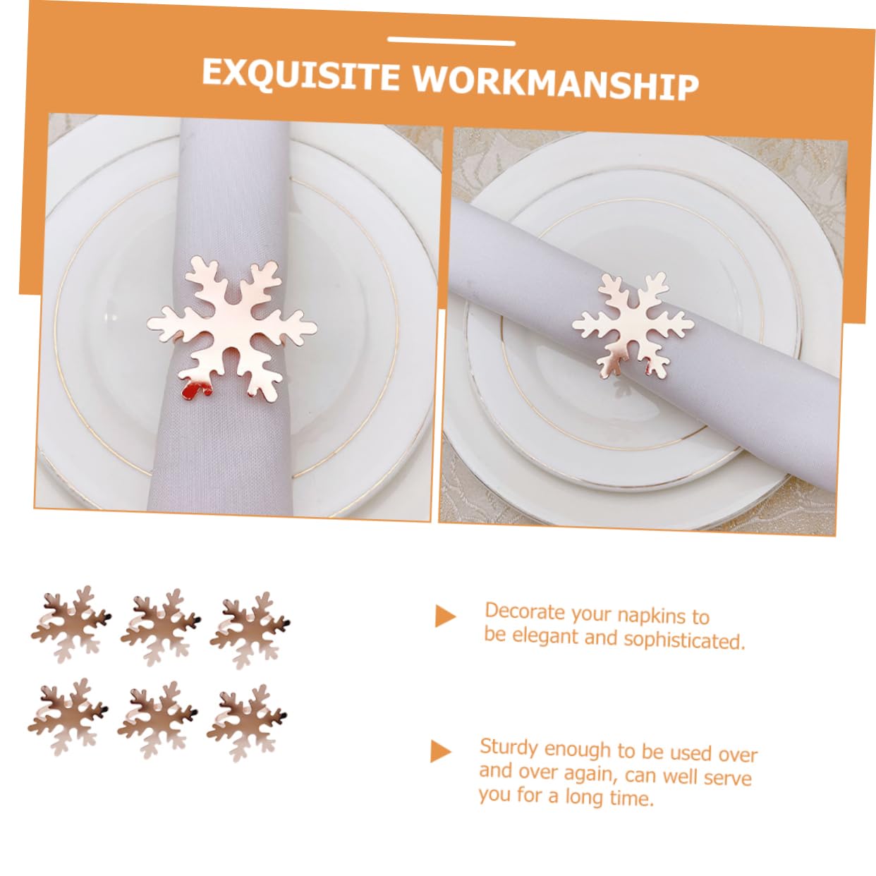 Healvian 30stücke Weihnachtsserviettenringe Schneeflocken-Design Tischdekoration Für Festlichkeiten Und Besondere Anlässe Hochwertigem Legierungsmaterial Für Hochzeiten Und Feiern