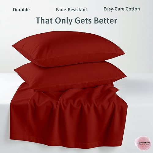 Miniatura 6 de Sábanas de cama tamaño individual XL, juego de sábanas de 100% algodón egipcio suave de fibra larga, juego de 4 piezas con bolsillos profundos de