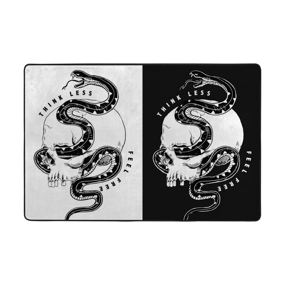 Tapis de sol serpent et crâne Ruchen en velours corail doux pour briser la monotonie