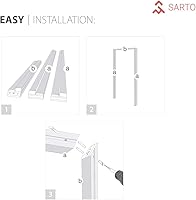 Vista 5 de SARTODOORS Felicia 3312 blanco mate para puerta francesa, 12 lites, 32 x 80 pulgadas, marco de panel regural individual, puertas resistentes
