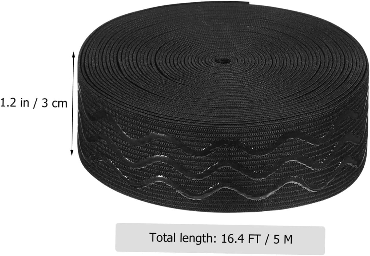 DOITOOL 1Roll Wide Nonslip Elastic Band for Sewing Crafts Flat Spandex Elastic Ribbon for DIY Garment Projects for Headbands Waistbands Bed and More