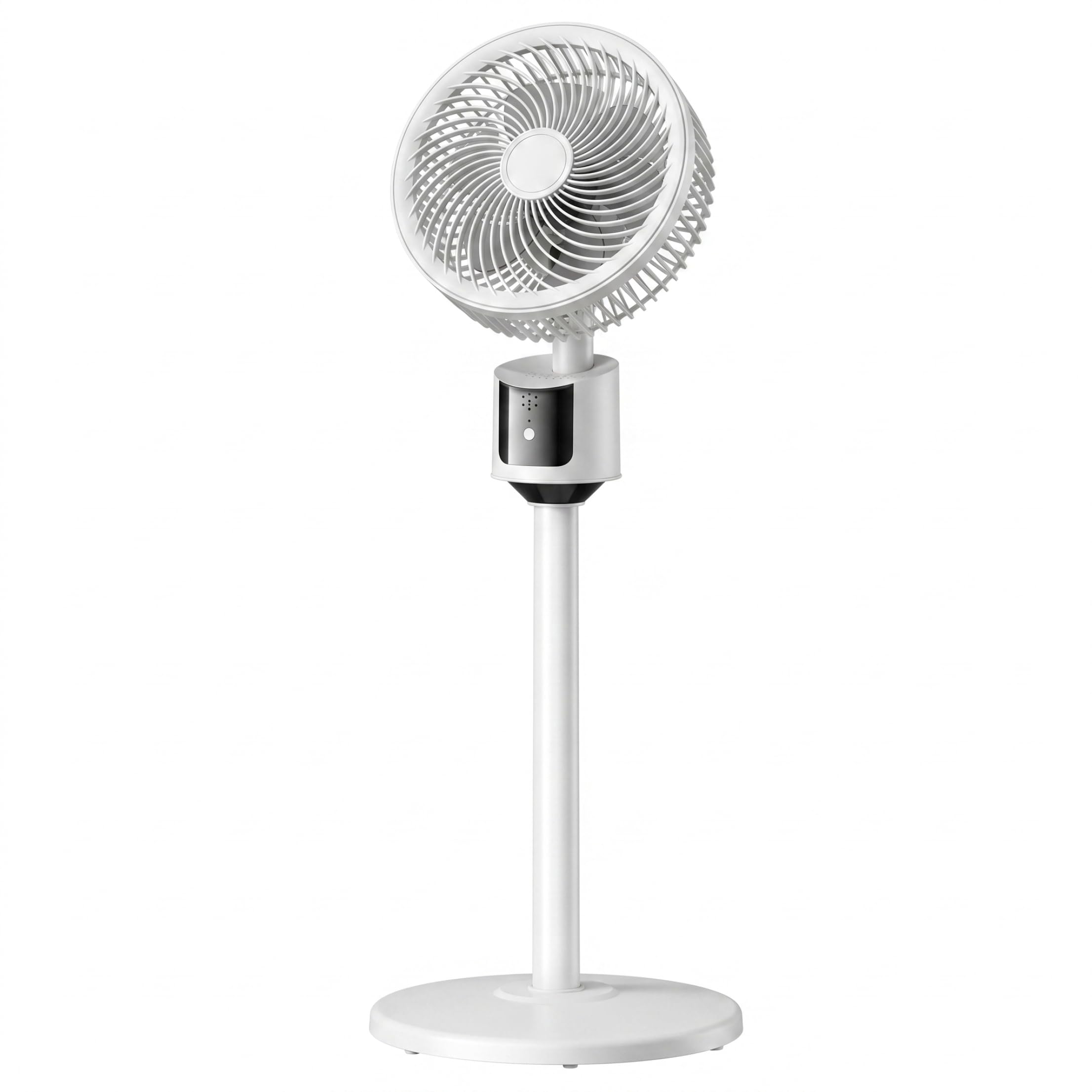 StaZamor Adjustable Pedestal Fan with 3 Speeds, Quiet Stand Up Fan for Bedroom, USB Powered 5m Air Circulation, Portable Cooling for Home Office - White