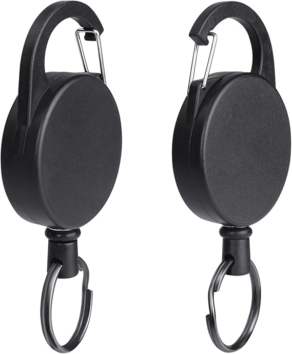 12 Portachiavi Retrattili Set - Con Portabadge E Foderine Impermeabili, Multicolore - Foto 3