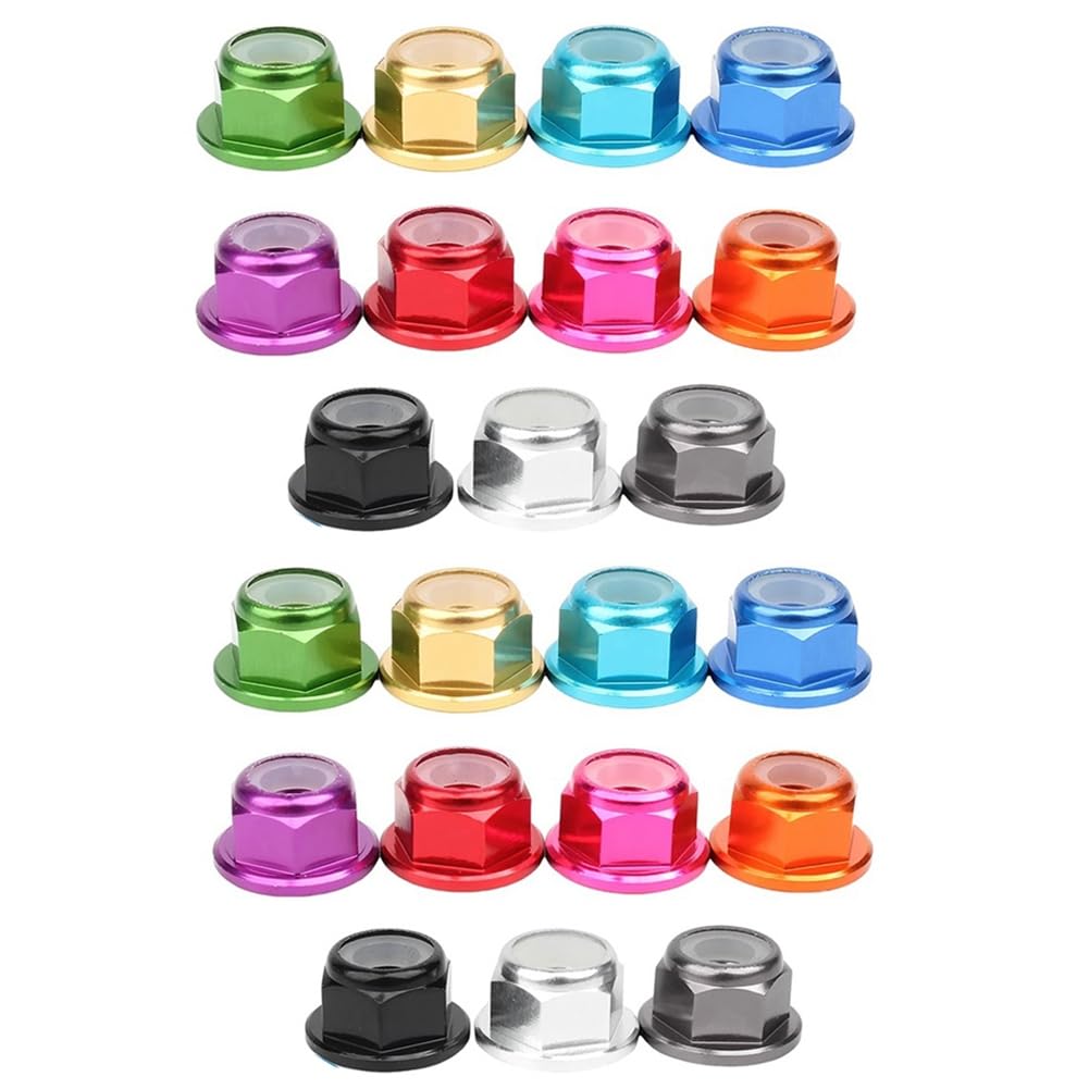Osmond Flange Nylon Lock Nut Self-Locking for Screws Anodized Aluminium Alloy M2 Hexagonal Nylock Nut