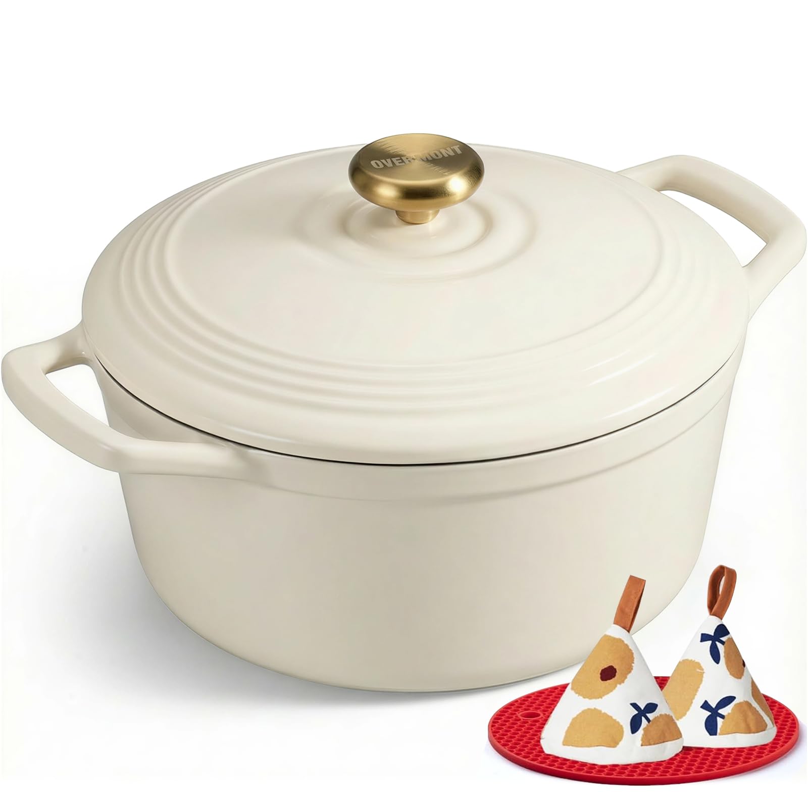 overmont cocotte en fonte émaillée 26 cm