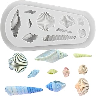 Marine Theme Fondant Molds Seashell Conch Baking Silicone Molds For Cake Decorating Cupcake Topper Candy Chocolate Gum Paste Polymer Clay