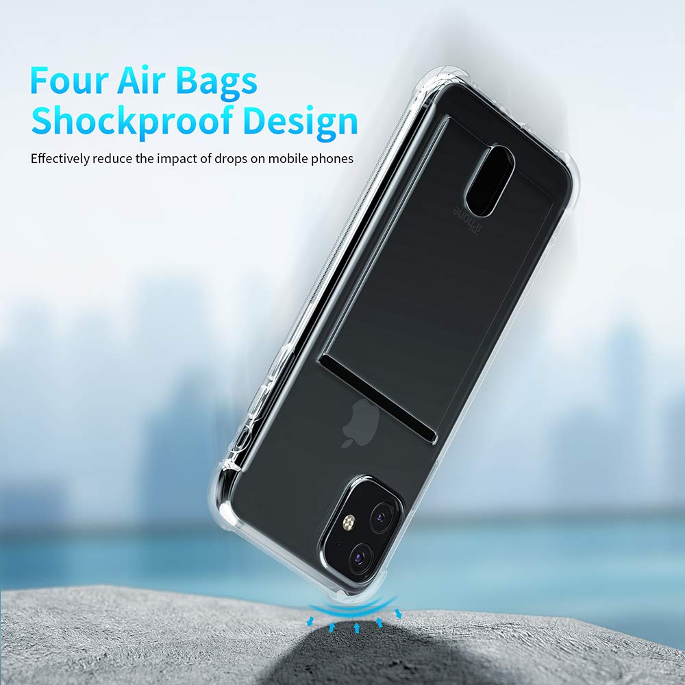 Custodia Whioltl Per IPhone 11 (6,1 Pollici) – Cover Protettiva Con Retro Rigido E Bordo Morbido TPU, Airbag Antishock, Trasparente