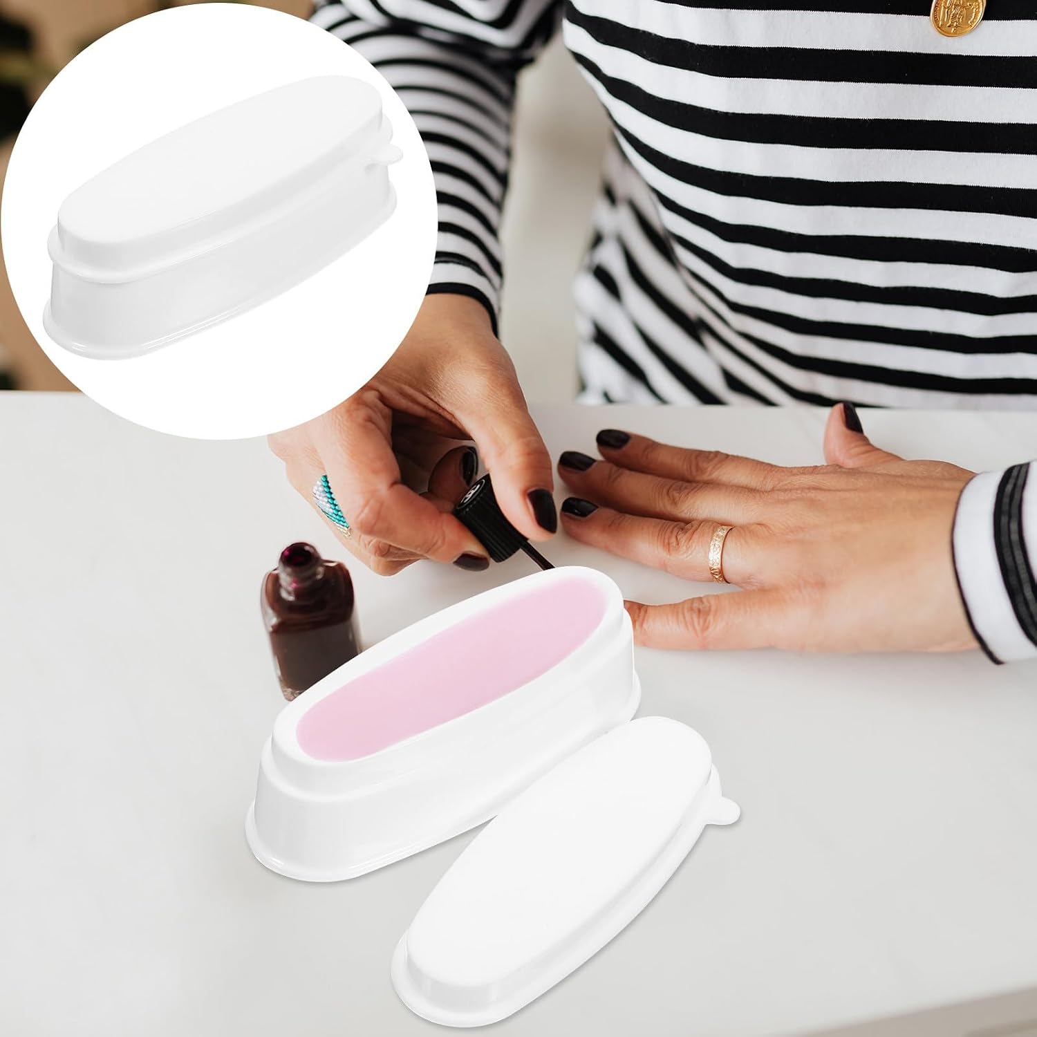 French Nail Model Box Plastic Container for Manicure DIY and Salon Use