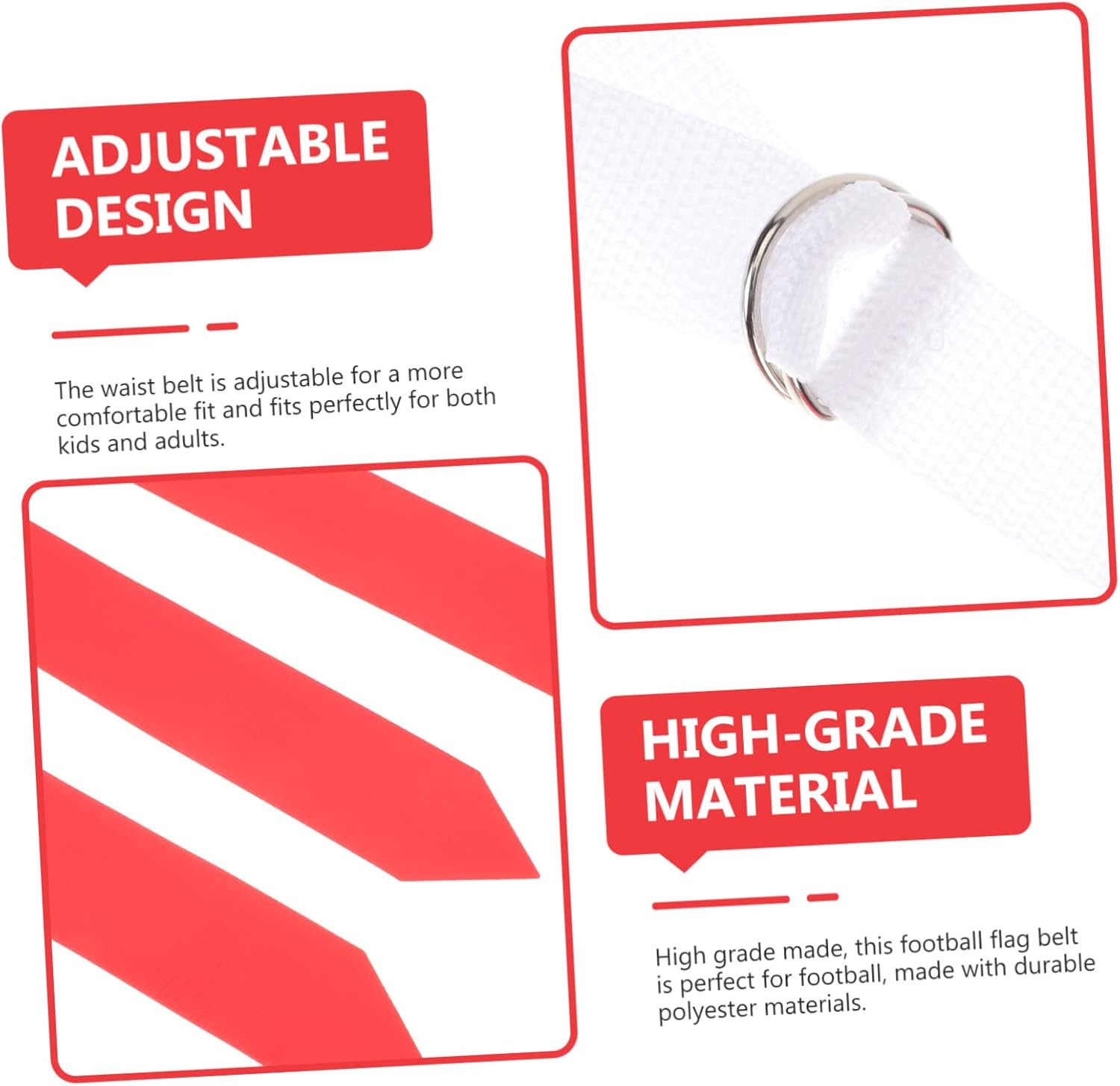1set Adjustable Flag Rugby Waist Belts for Youth and Adults Includes Belts and Flags for Outdoor Games and Team Training