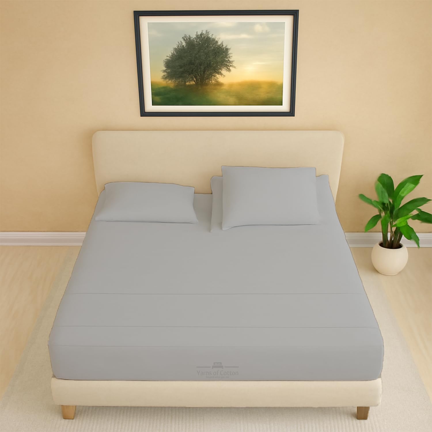 Split Head Flex 4 PC Sheet Set for Adjustable Bed, Queen 34" Split Down from The Top, 100% Egyptian Cotton 600 Thread Count, 18" Deep Pocket, Super Soft Wrinkle Free, Light Grey