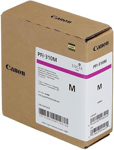 Miniatura 5 de Canon PFI-310 - Depósito de tinta pigmentaria de 11.2 fl oz, incluye negro mate/negro/cian/magenta/amarillo