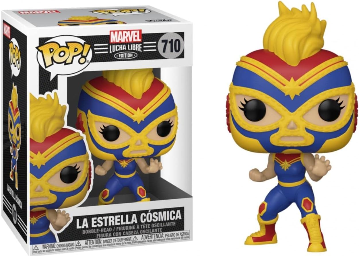 Funko POP Marvel: Luchadores - Captain Marvel, Multicolor, Standard
