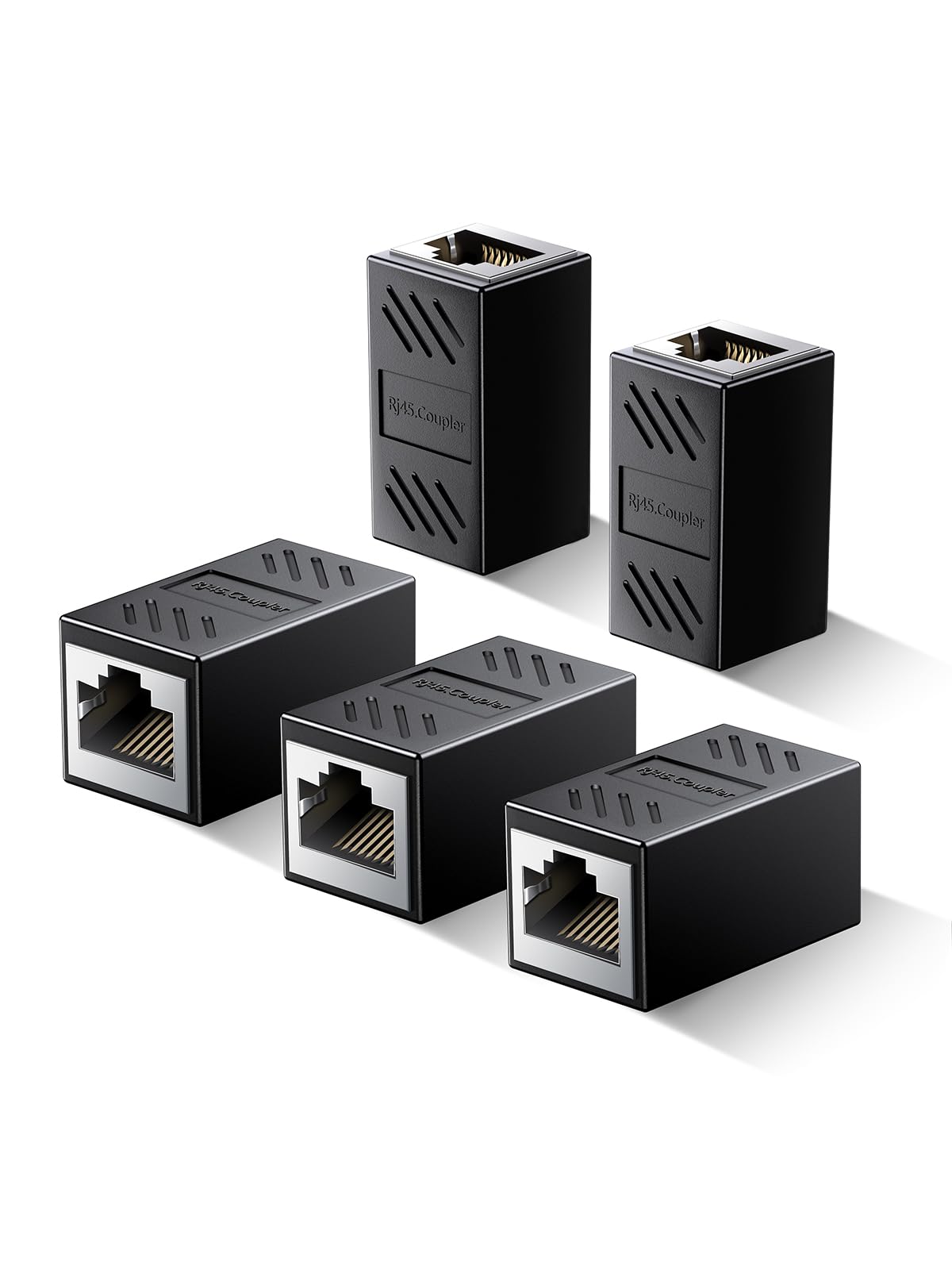Lot de 5 rallonges Ethernet haute vitesse 1000 Mbps pour câble Cat7, Cat6, Cat5e, Cat5, Plug and Play, connecteur Ethernet femelle vers femelle, coupleur en ligne