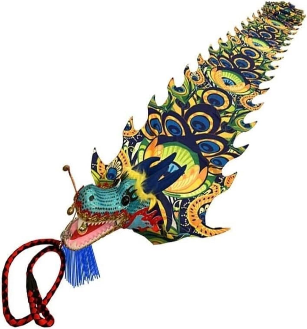Drago Cinese per Feste Dragon Fitness Ribbon Dance Lion con Testa 3D Drago di Seta Cinese Capodanno Sport all'Aria Aperta Feste Cinesi in Italia(12m/39ft)