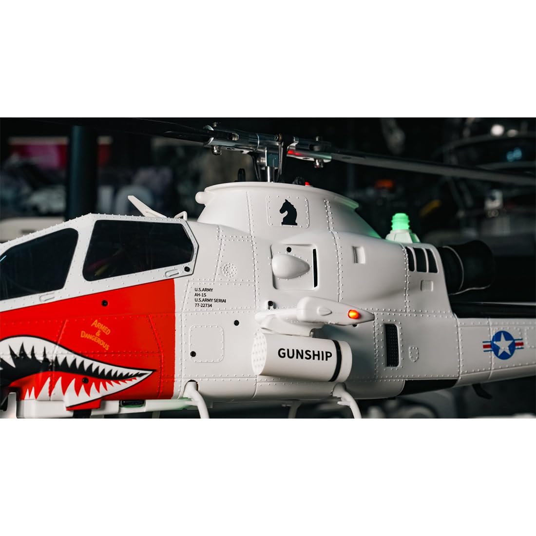 RC elicottero per adulti, F112S AH-1 2.4G 9CH RC elicottero militare modello con GPS, modalità 6G, luci a LED, LiDAR e mantenimento dell'altitudine, 1/40 Flybarless doppio elicotteri