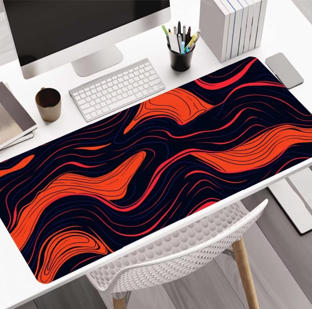 Linia podkładka pod mysz, 90 x 60 x 0,4 cm, duża gamingowa podkładka pod mysz, rozszerzona podkładka ochronna na biurko, matowa, antypoślizgowa podstawa, duża podkładka pod mysz, podkładka pod mysz,