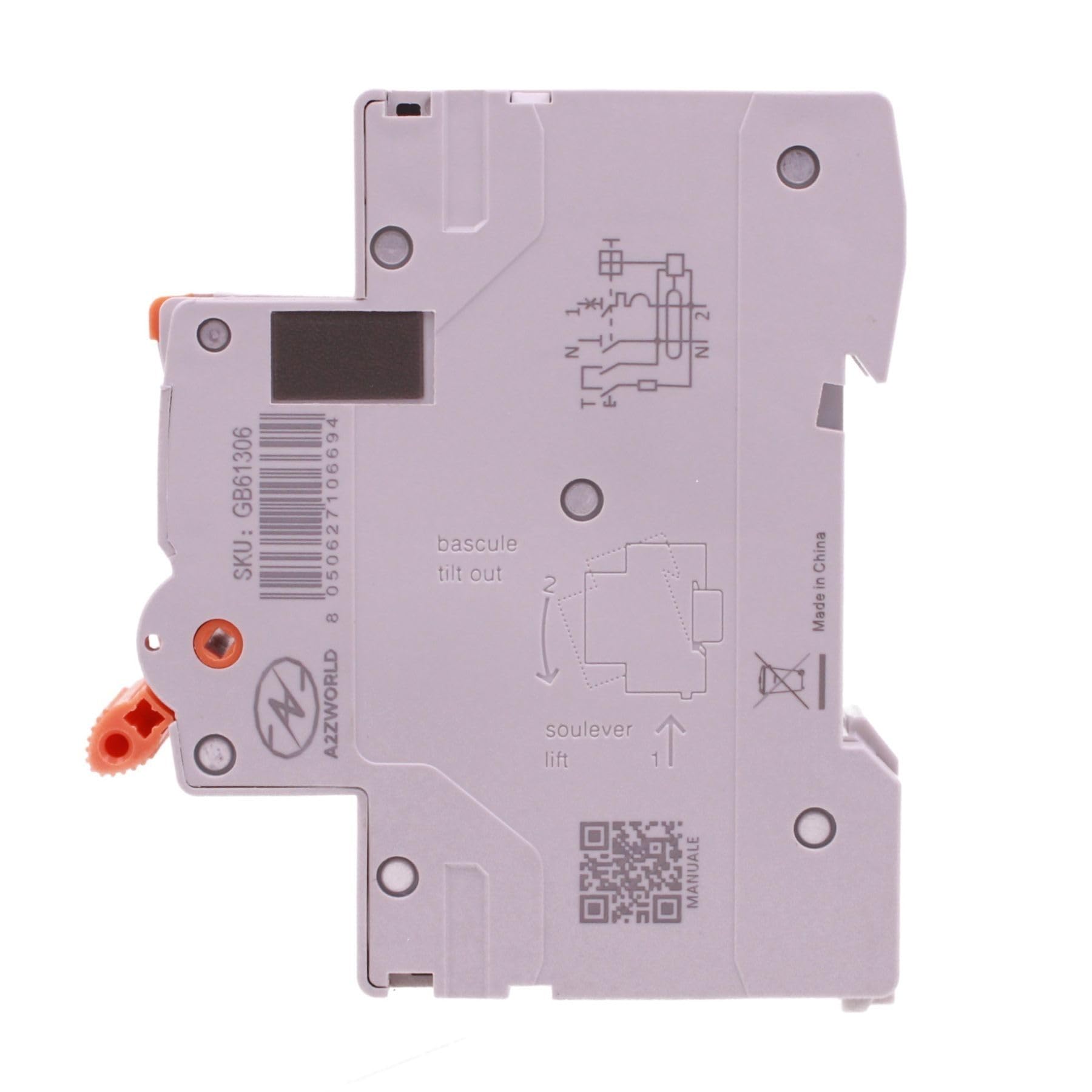 Interruptor diferencial magnetotérmico con rearme automático, tipo A-SI Curva C 32A, RCBO 1P+N 6kA 30mA 220V, Slim Solo 2 módulos DIN, rearmable 3 veces (10s, 60s, 300s)