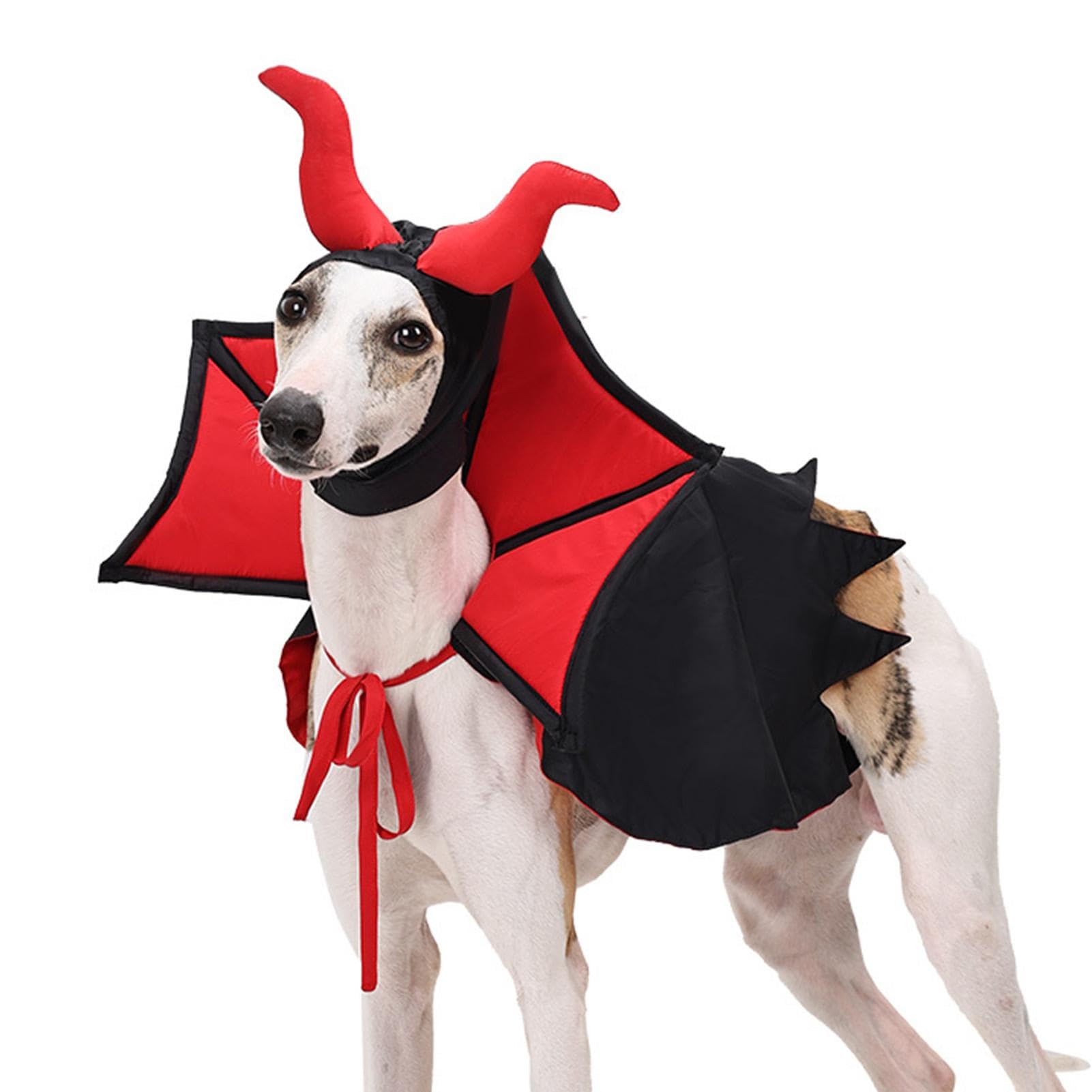 Duroecsain Disfraz de vampiro para perros, capa y sombrero, ropa de bruja para perros pequeños y medianos, gatos, cachorros, disfraz de diablo para cosplay de mascotas