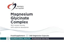 Designs for Health Magnesium Glycinate Complex - High Absorption, Patented Magnesium Complex - Promotes Calm Sleep, Energy, Bone & Heart Health, and Immune Support - Vegan, Gluten Free (240 Capsules)
