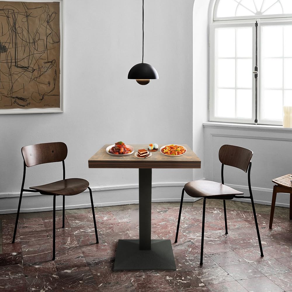 XANNI Tavolo quadrato, tavolo da pranzo con piede centrale, industriale retrò per 2-4 persone, per sala da pranzo, soggiorno, balcone, carico massimo 120 kg