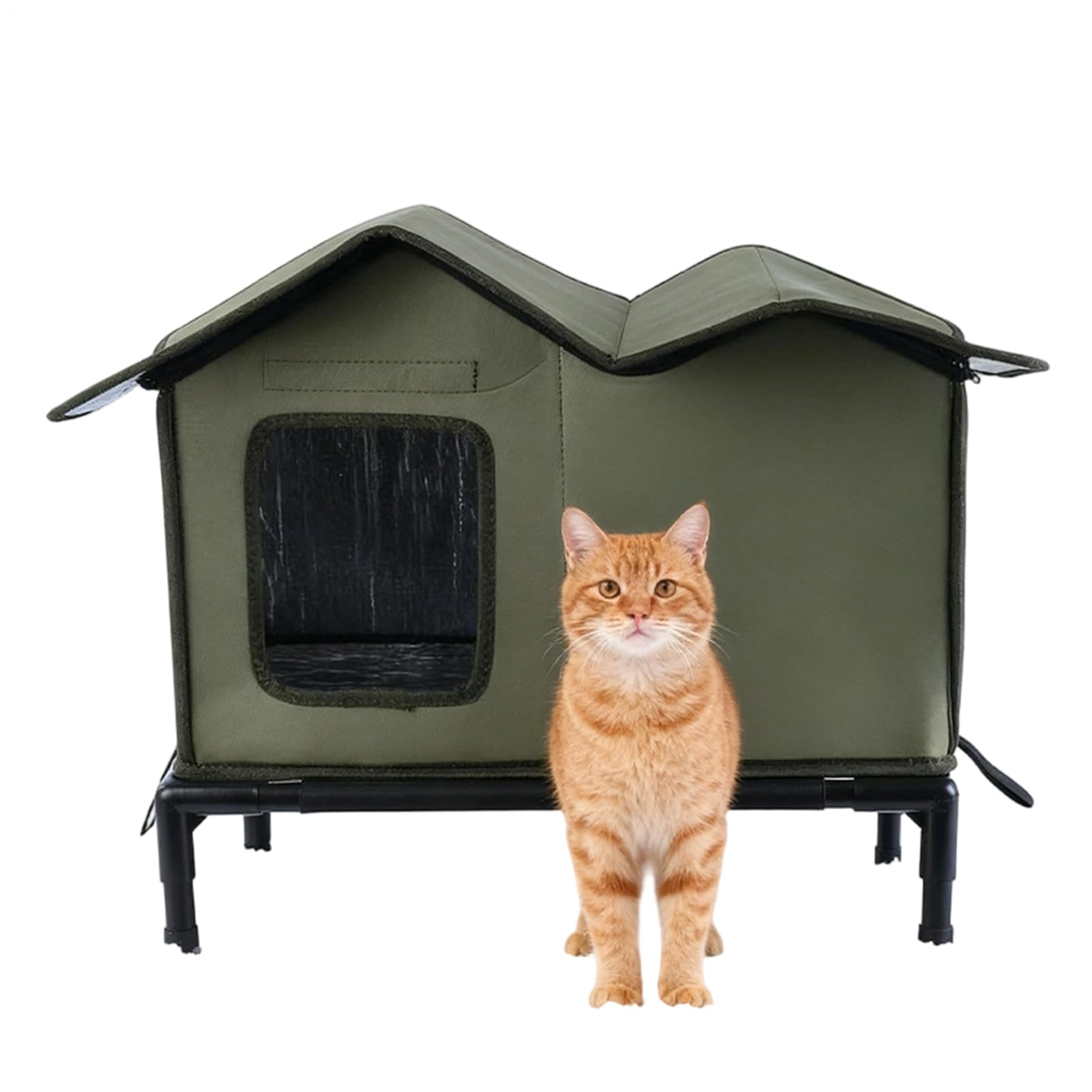 Niche fermée pour chat extérieur - Abri étanche jardin, parc et ferme d'hiver