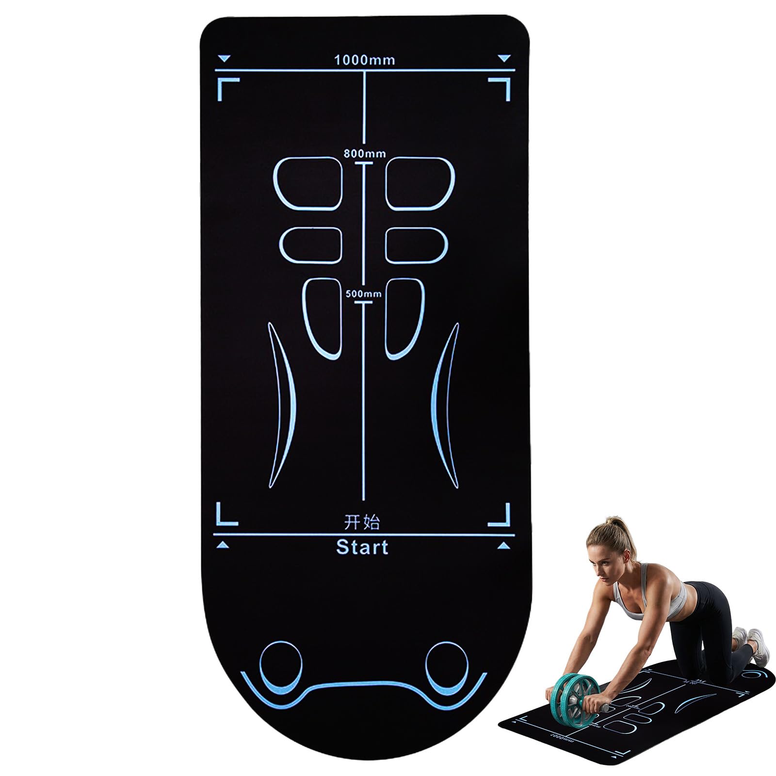 Leogony Exercise Equipment Mat for Ab Roller Wheel, Men Women Black Fitness Wheel Special Mat for Abdominal Yoga Floor Workouts Skipping (140 * 58cm)
