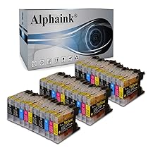 alphaink 30 Cartucce compatibili per Brother con LC1280 LC1240 per Brother MFC-J5910DW MFC-J280W MFC-J425W MFC-J430W MFC-J435W MFC-J6510DW MFC-J6710DW J6910DW J835DW