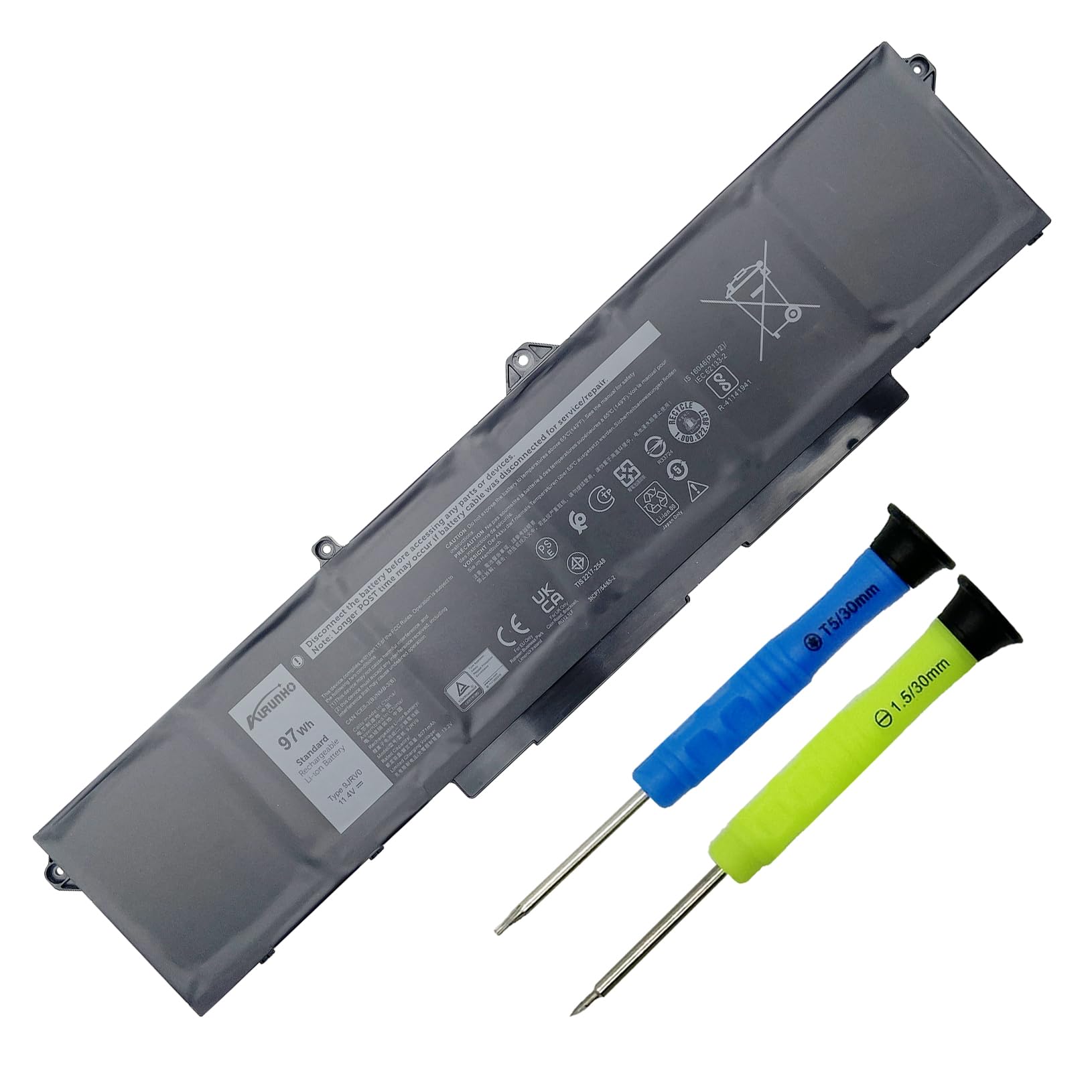 Amazon.com: AURUNHO 9JRV0 Laptop Battery Replacement for Dell