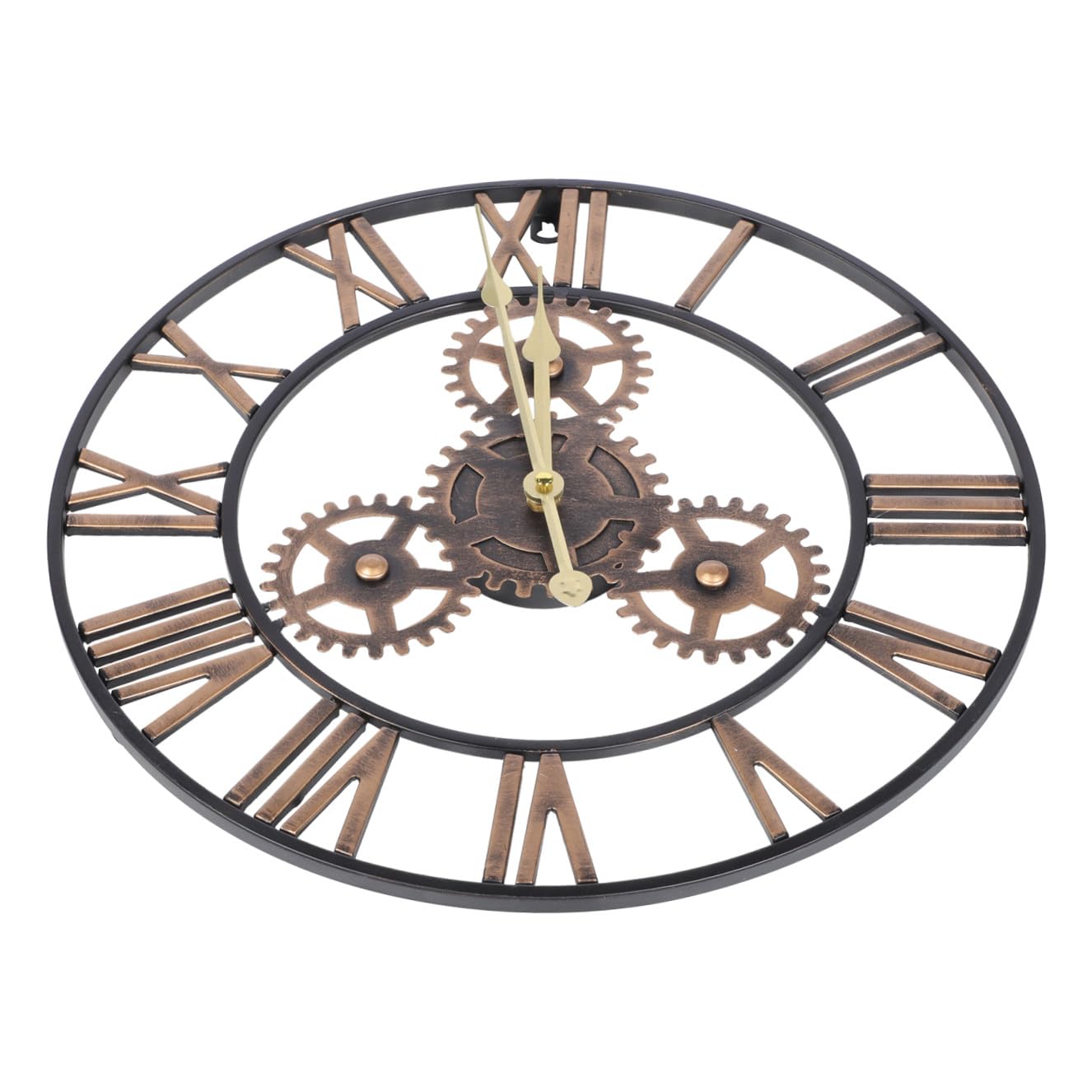 Reloj de Pared Redondo de Hierro Estilo Industrial Americano para Decoración de Sala y Dormitorio