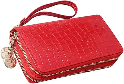 TENDYCOCO Womens Purses Double Zipper Wallet for Women Woman Wallet Wallet Travel Wallet Leather Wallet for Women Women Wallet Wallet Women Purse Miss Red Handbag Korean Version Womens Wallet