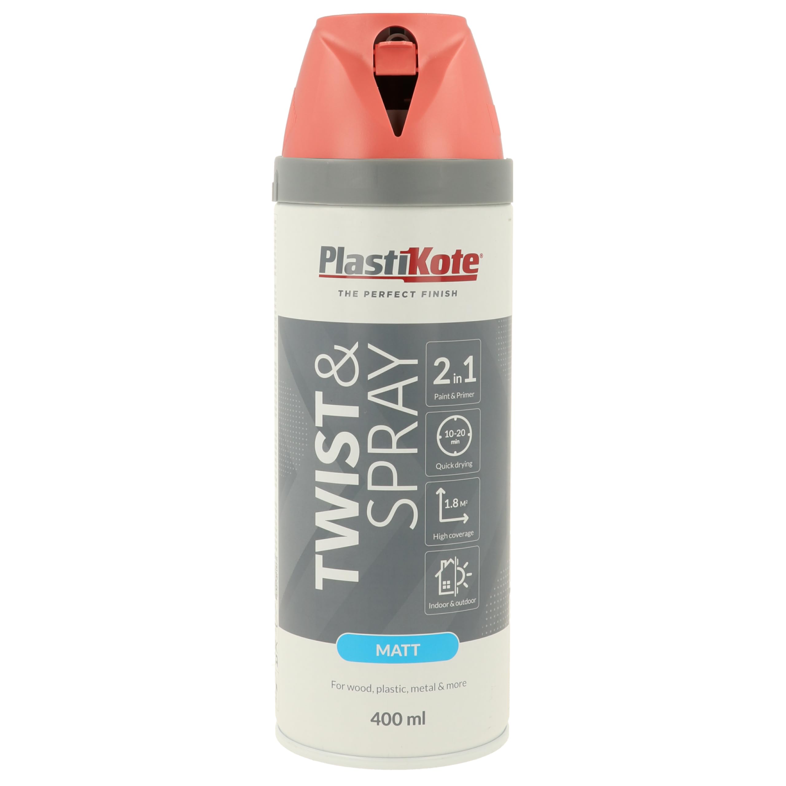Plastikote Coral 023115 Twist & Spray Matt Dusty 400Ml