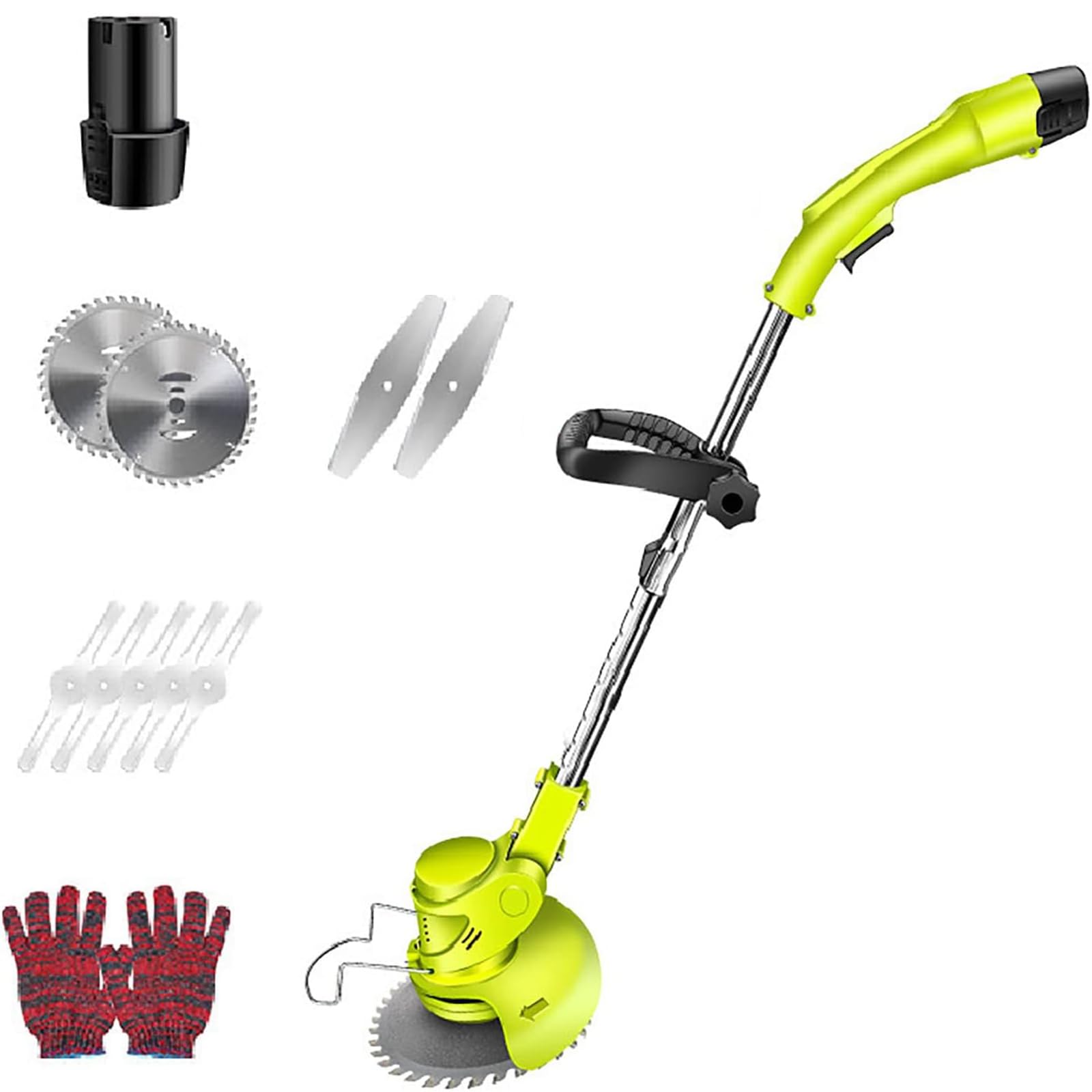Cortacésped eléctrico, 36 V, inalámbrica, longitud retráctil con cabezal de máquina, desbrozadora giratoria para jardín, césped, arbustos