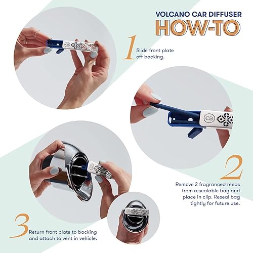 Miniatura 5 de Ambientador Fraganciado para Coche Capri Blue Volcano con Recargas - Difusor de Aire Fresco para Coche Volcano - Incluye Recargas con Aroma de