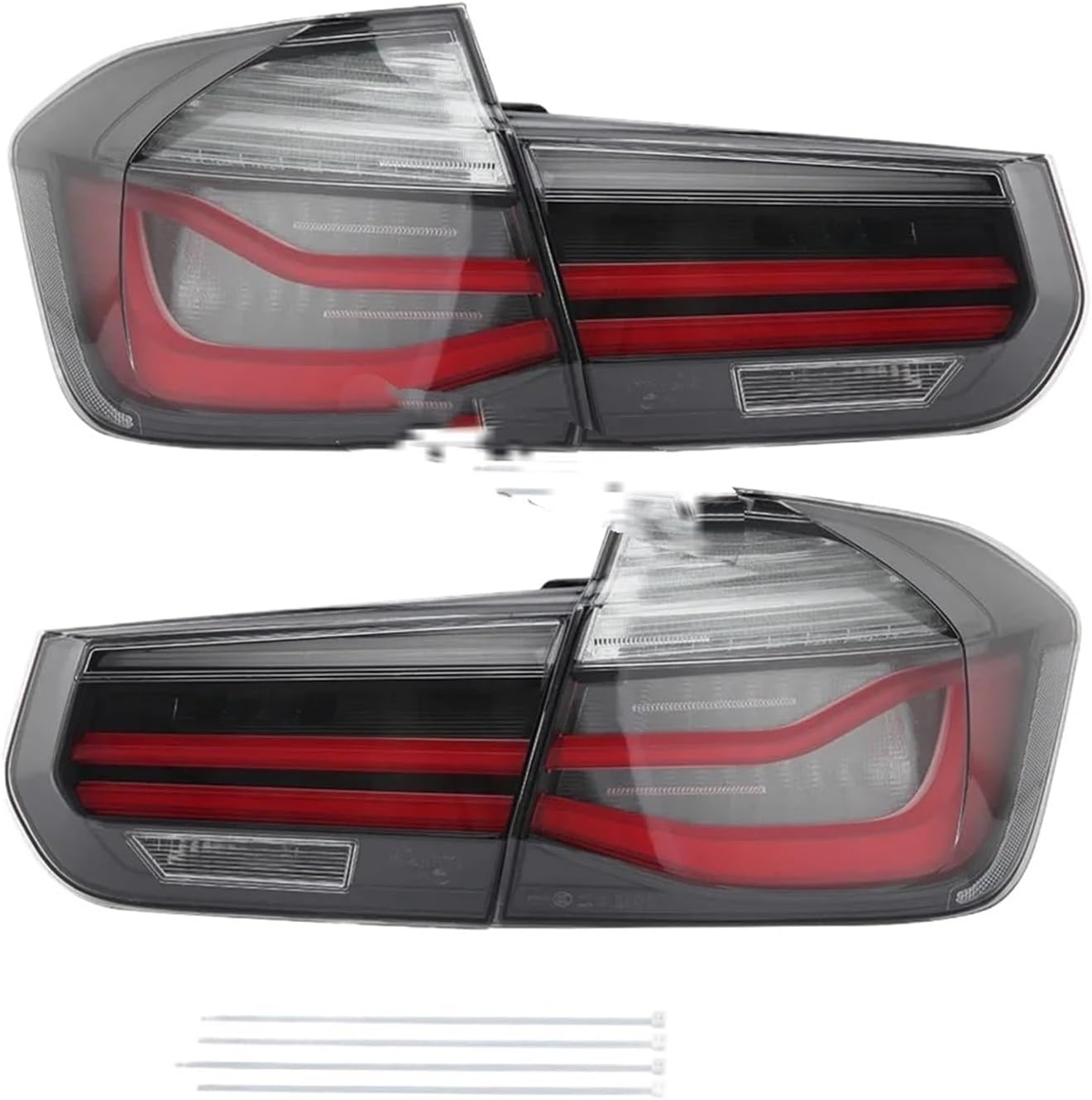 LED Rear Tail Light Compatible With BMW 3 Series F30 F35 F80 2014 2015 2016-19 Dynamic Turn Signal Brake Warning Reflector Lamp Car Assembly(1 SET black)