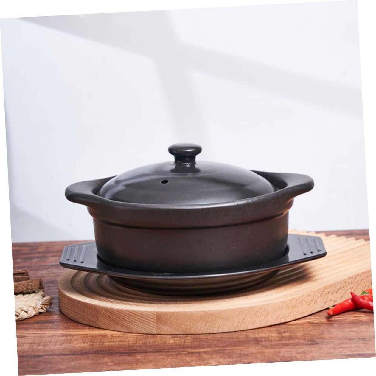 Ceramic Casserole Pot with Lid Stew Pot for Simmering Heat-resistant Kitchen Cookware for Home Cooking and Family Gatherings